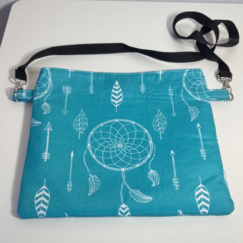 Teal Dreamcatcher Print Crossbody Bag
